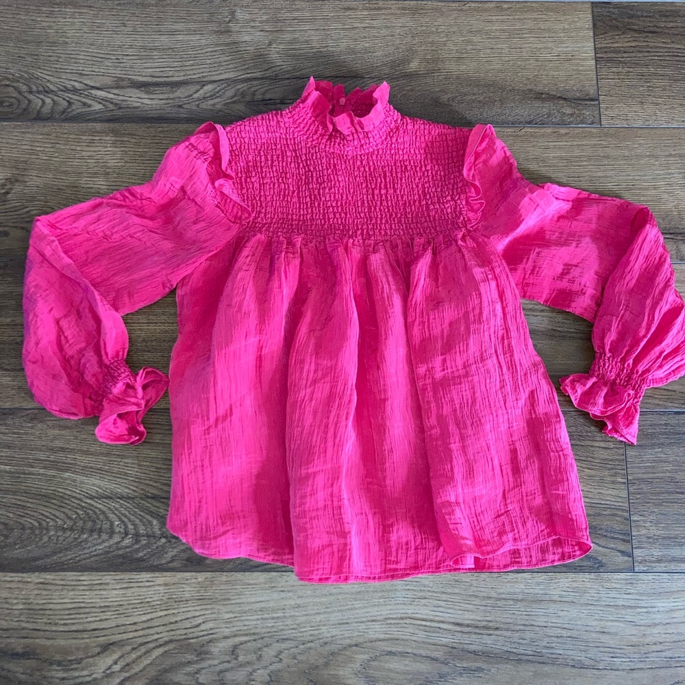 French connection women’s Pink Long-Sleeve light Top size m